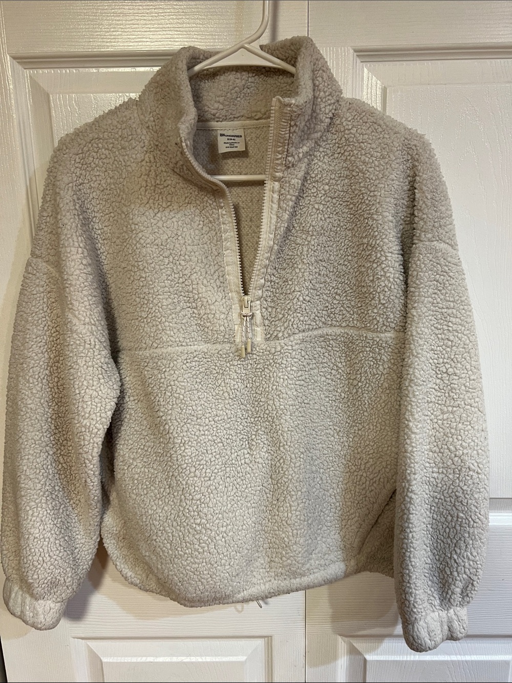 No Boundaries Cream Sherpa Quarter-Zip Pullover